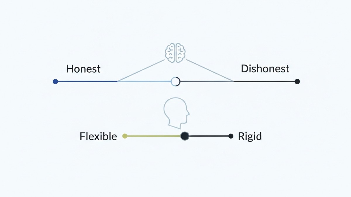 Схема семантичного диференціала з двома протилежними полюсами, спектром між ними та повзунком посередині