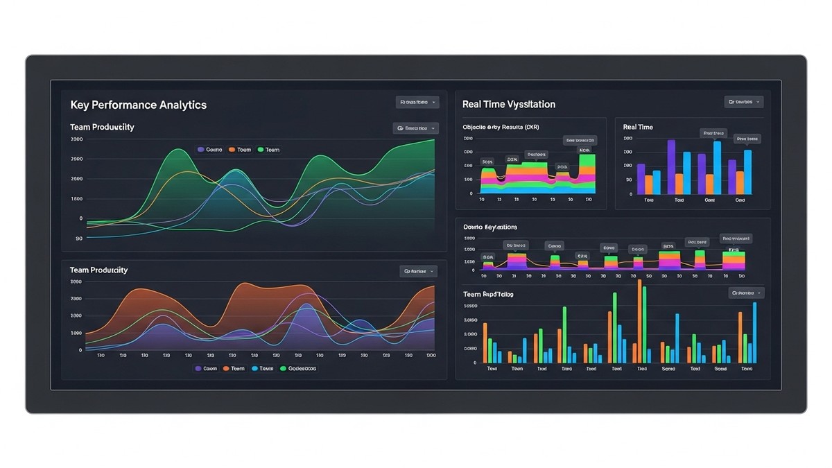 Аналітичний дашборд з KPI, OKR і графіками продуктивності команди
