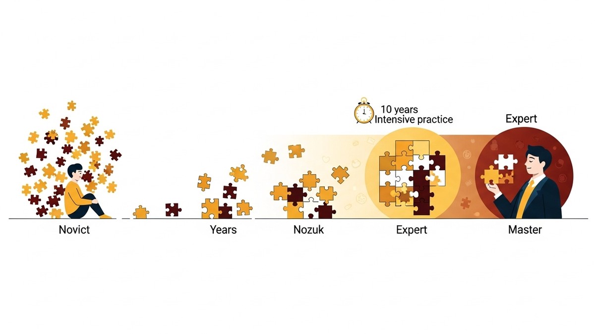 Прогресія від новачка до майстра через накопичення знань і патернів впізнавання